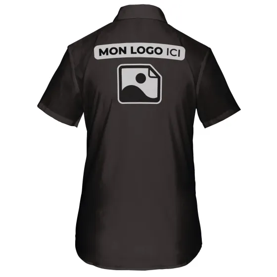 Chemise Femme légère à Manches Courtes personnalisé Chocolat