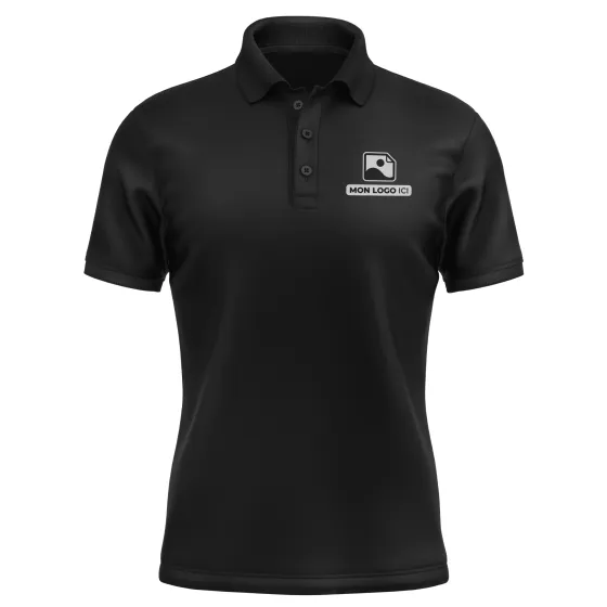 Polo Homme personnalisé Noir