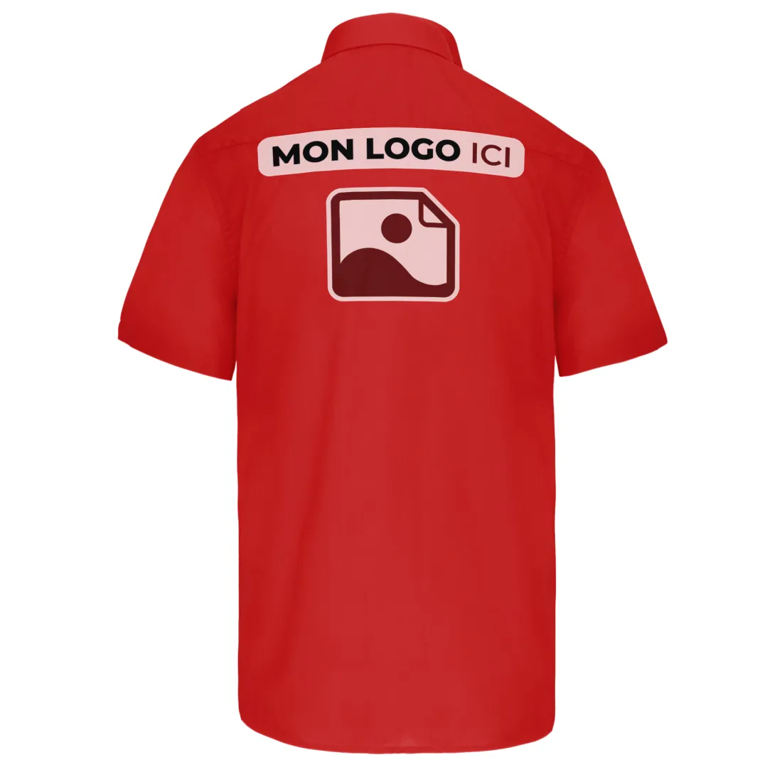 Chemise Homme légère à Manches Courtes personnalisé Rouge
