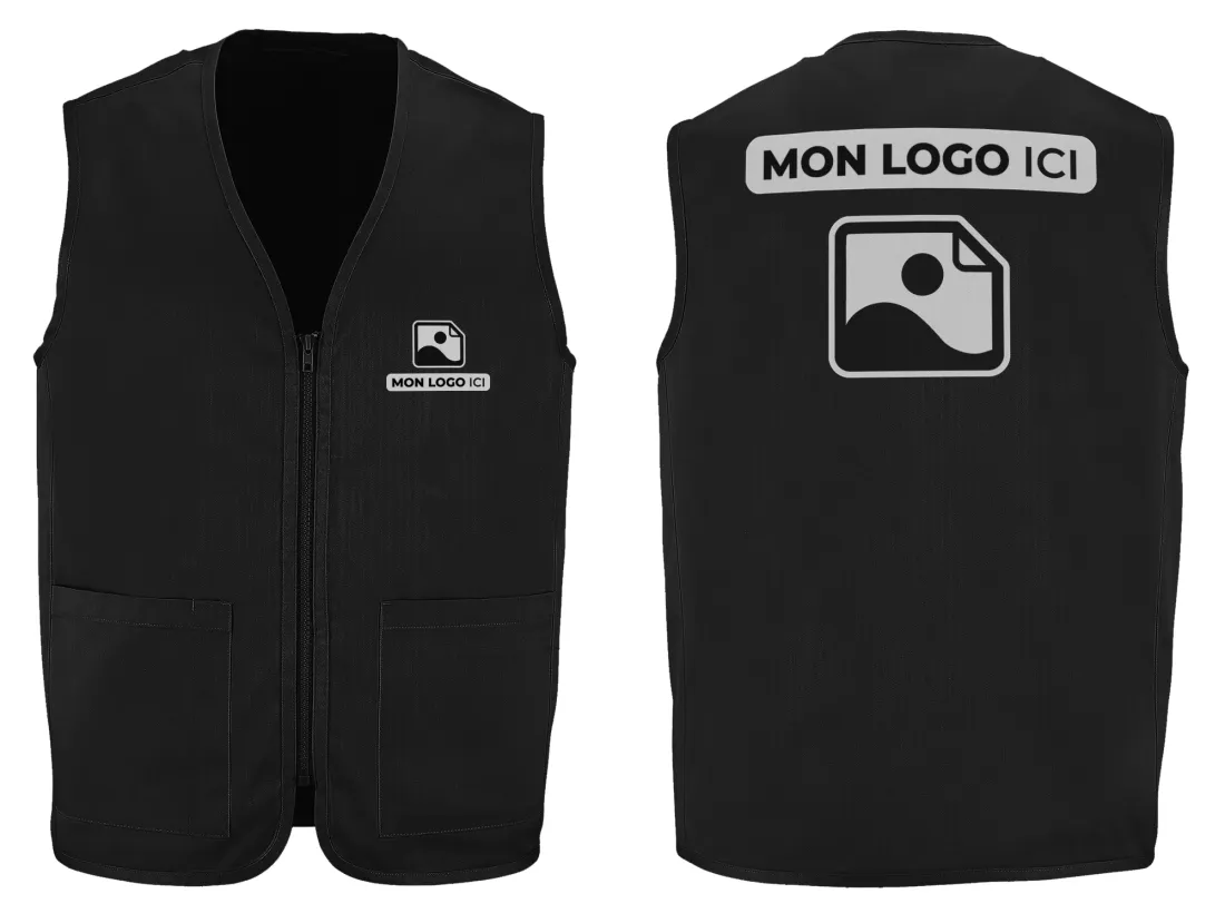 Gilet sans manches personnalisé Noir