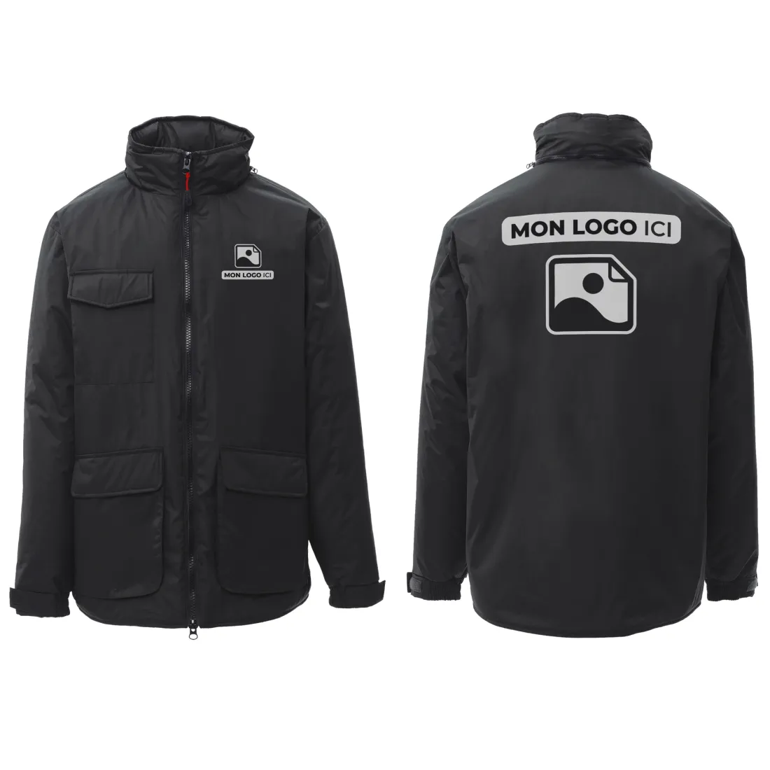 Parka (Blouson 3/4) personnalisé Noir