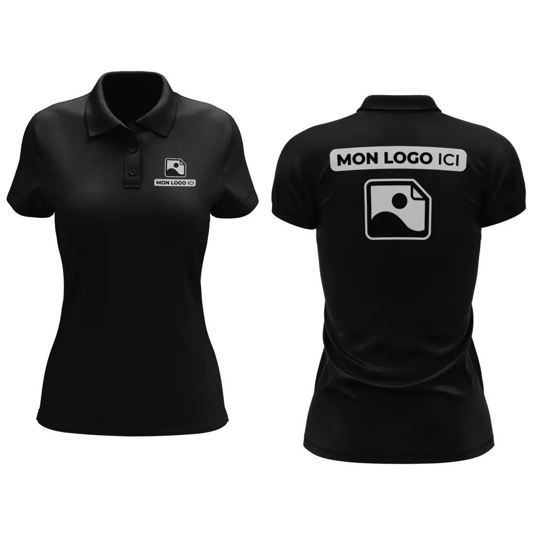Polo Femme personnalisé Noir