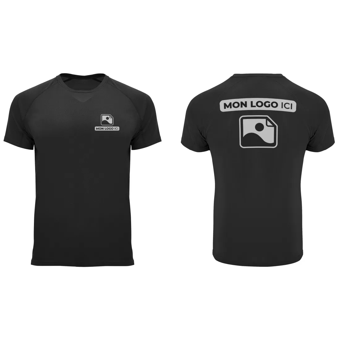 T-Shirt Technique en Tissu Control Dry (anti-transpirant) personnalisé Noir