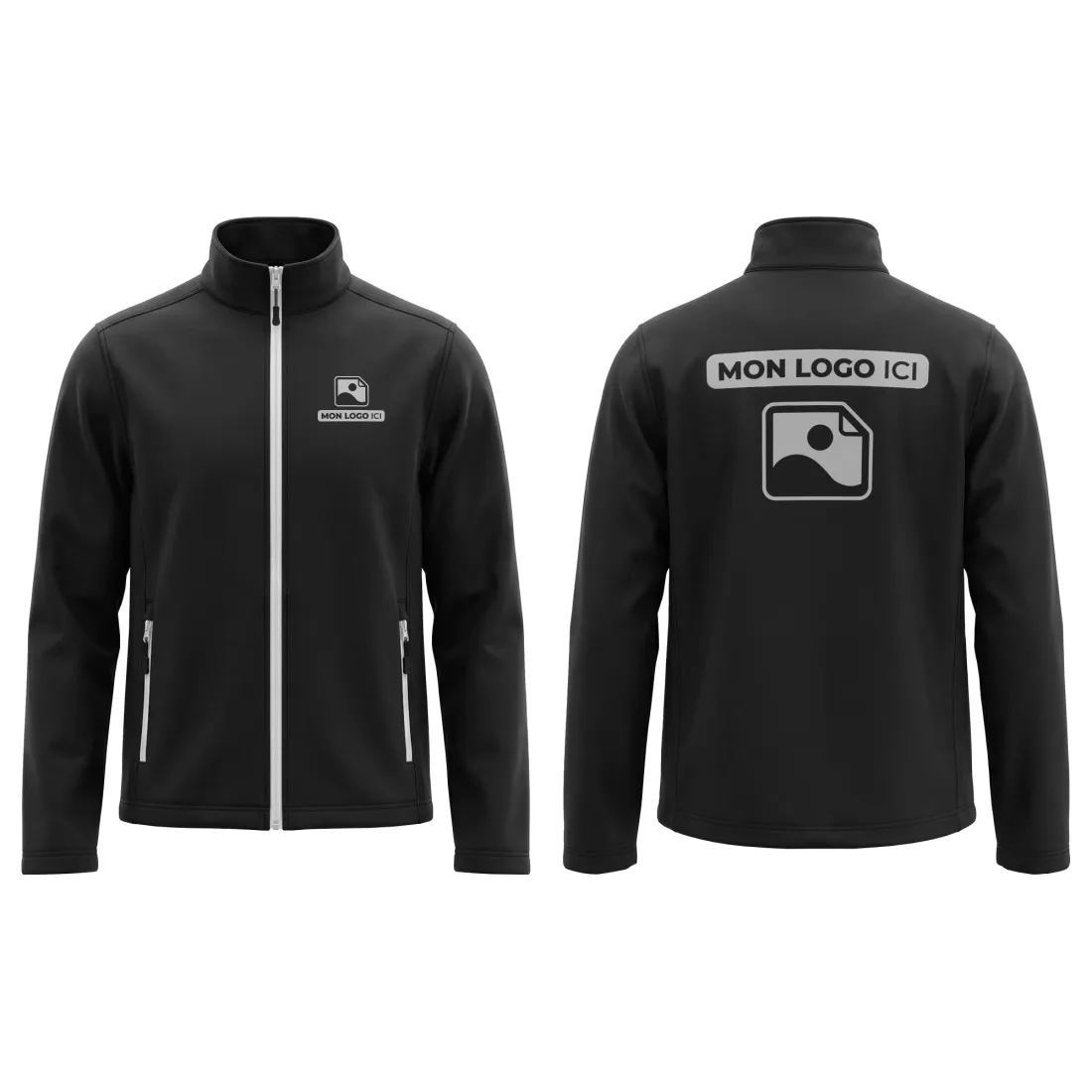 Veste Softshell Manches Longues pour Homme personnalisé Blanc